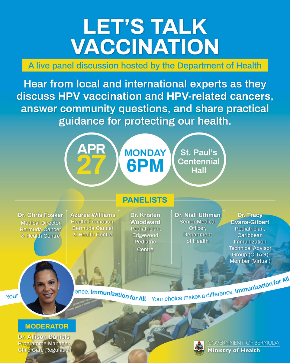 *In the News* Bernews- Dr Woodward Participates in Vaccination Week MOH Panel Discussion